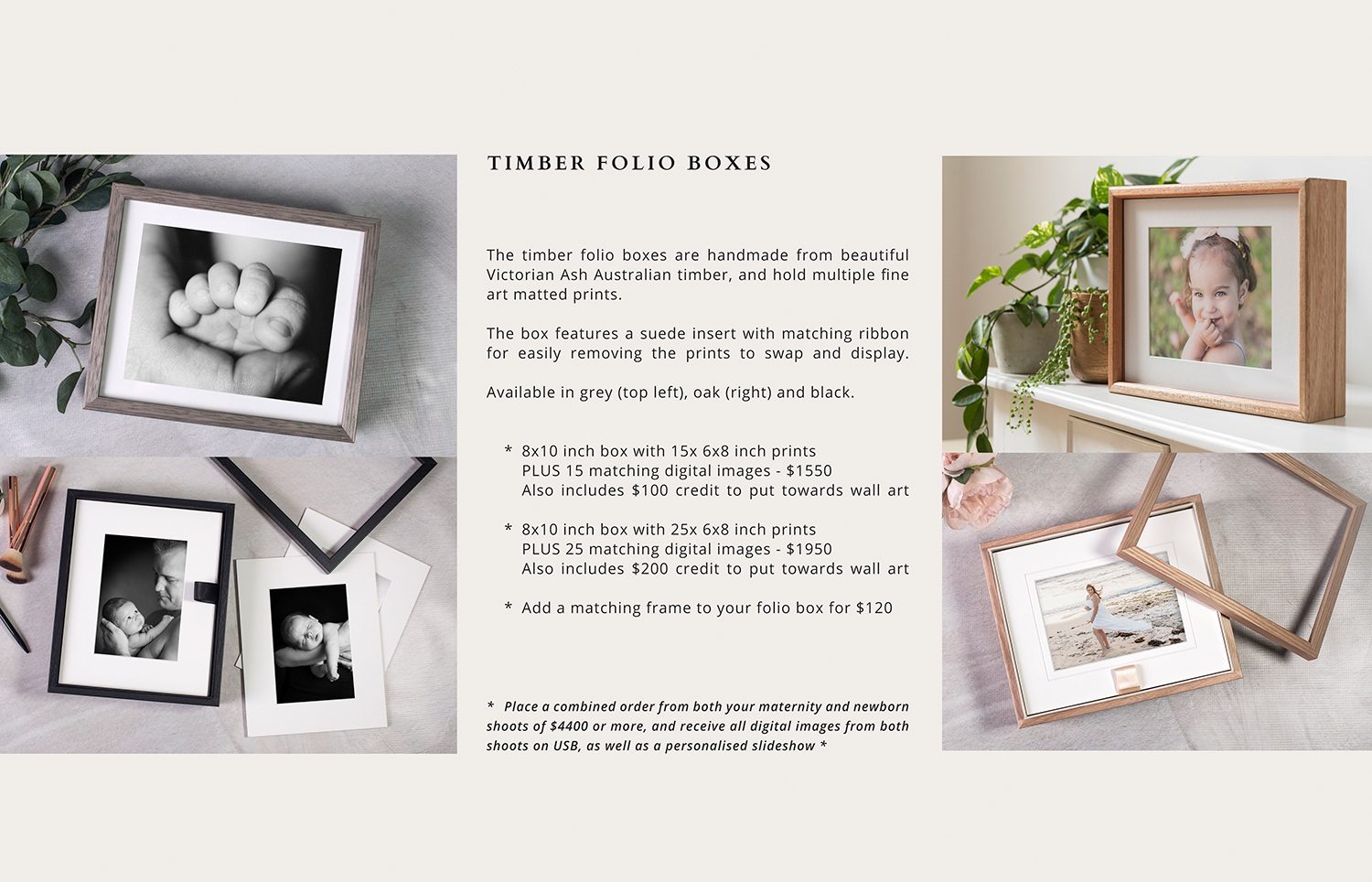10 - TIMBER FOLIO BOX PRICING PAGE